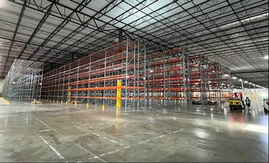Six-level selective pallet racking in a 500,000 sq ft 3PL warehouse in Bath, PA